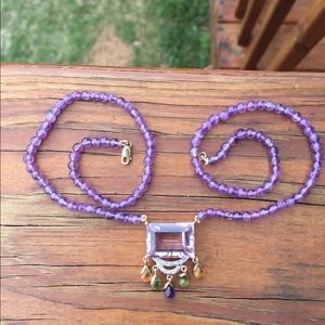 Amethyst, Citrine and Peridot Bead Necklace